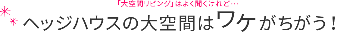 ヘッジハウスの大空間はワケがちがう！