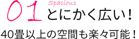 とにかく広い！40畳以上の空間も楽々可能！