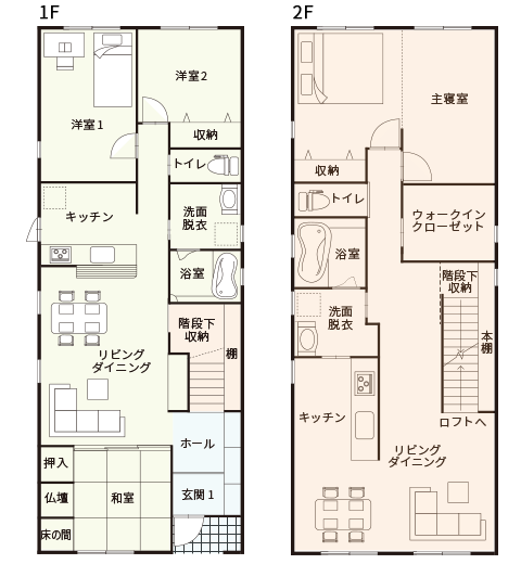 一部共有型の間取り例